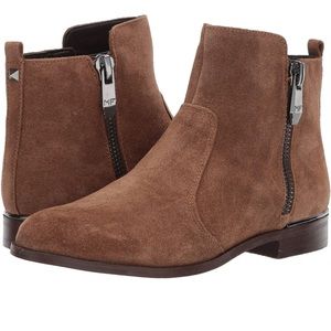 Marc Fisher - Suede Leather Rail Ankle Bootie - Saddle Brown - Size 7